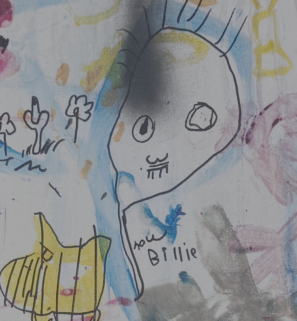 Billie - a funny face found in the marks